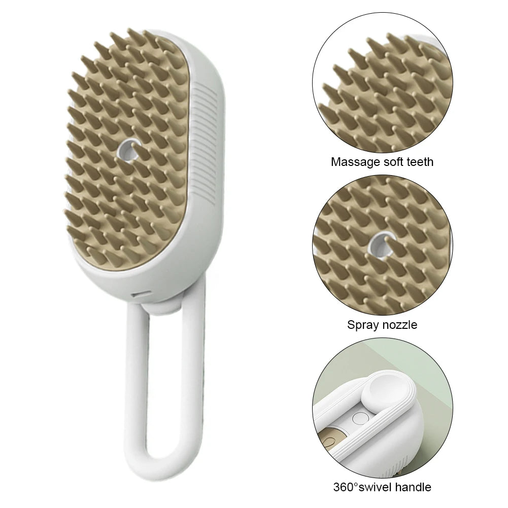 3 in 1 Pet Electric Steam Brush